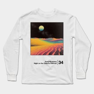 Night On the Galactic Road - Minimal Style Graphic Artwork Long Sleeve T-Shirt